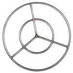 19” Diameter Stainless Steel Fire Ring - Convert Wood Flame Pit to Gas, Elegant Glass Display - 1/2