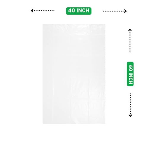 Image of VETAS Transparent LDPE Bags 40x60 Inch, Heavy Duty Waterproof Dustproof Storage Cover for Luggage, Suitcase, Mattress, Trolley, Furniture & Household Items (Pack of 5)