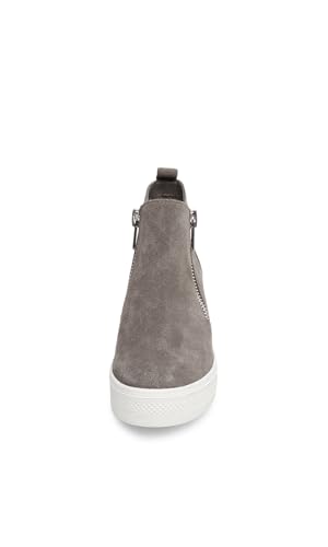 Steve Madden Women's Wedgie Sneaker, Grey Suede, 7.5