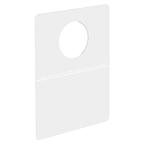 Xloey 200Pcs Hanging Tabs,1.5" x 1"Round Hole Adhesive Hang Tabs, Heavy Duty Clear Plastic Hang Tags, for Store Retail Display. Cover