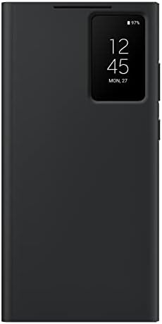 Samsung Galaxy S23 Ultra S-View Wallet Phone Case, Protective Cover w/Card Holder Slot, Finger Tap Clear Window, US Version, EF-ZS918CBEGUS, Black