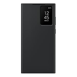 SAMSUNG Galaxy S23 Ultra S-View Wallet Phone Case, Protective Cover w/Card Holder Slot, Finger Tap Clear Window, US Version, EF-ZS918CBEGUS, Black