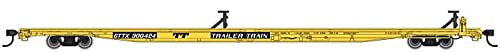 Walthers Mainline 910-5520 HO Scale 85' General American G85 Flatcar - Ready to Run - GTTX (Yellow) #300479
