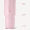 HydroJug Sport Botella de Agua de Acero Inoxidable Aislada de 32 oz, Arena Rosa | Aislamiento de triple pared, popote abatible circular, resistente a fugas, asa giratoria, base de goma extraíble, libre de BPA, apta para lavavajillas 6