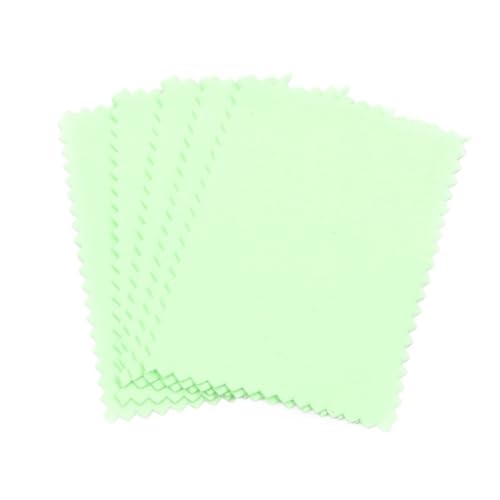XPJYUA Limpia Plata 10 Uds paño for pulir Plata paño de Limpieza for pulir Plata paño de Limpieza Suave for Herramientas de joyería de Oro Plateado(Color:6x8cm Green)