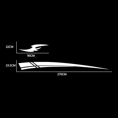 Image of Racing Stripes Car Sticker DIY Styling Decorative Stripes Door Sides Hood Vinyl Decal for Car SUV Truck Waterproof Accessories 106 inchx9.2 (4PCS)(White)