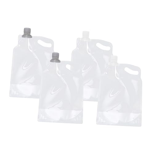 Abaodam 4Pcs Portable Collapsible Water Containers Transparent Water Bags for Camping Hiking Outdoor Activities Durable Food Grade for Daily Use Adventures