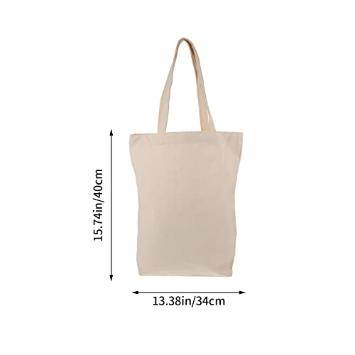 1Pc Portable Canvas Tote Bag Shoulder Shopping Bag with Capacity for Books Simple Design Material Pouch Handbag2