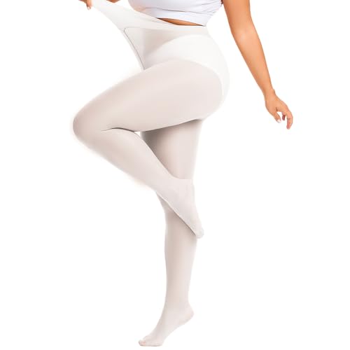 Image of American Trends Plus Size Tights for Women Semi Opaque Stockings High Waist Pantyhose Nylons Soft Stretchy Tights