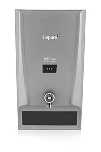 Livpure Bolt+ Copper with 80% Water Savings, Copper+RO+In-Tank UV+Mineraliser+Smart TDS Adjuster, 7 L tank, Water Purifier for home, (Grey) Suitable for Municipal, Tanker, Borewell water