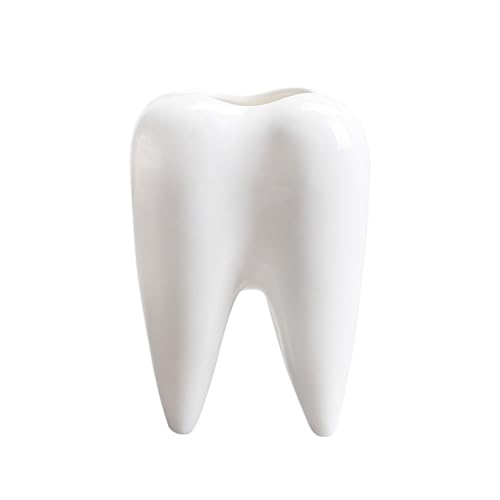 Tooth Shaped Ceramic Toothbrush Holder