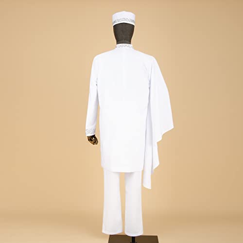 African Men Clothing for Party Wedding Dashiki Printed Coats Ankara Pants and Hat 3 Piece Set Tribal Suit Wax4