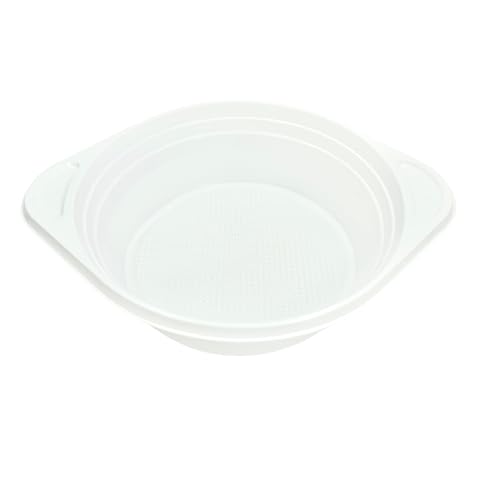 Commerline 500 ml Mehrweg Suppenterrine 100 Stück Robust Suppenteller mit Ohren Tiefe weiß Suppenschüsseln Suppenschale aus Polypropylen Plastikschalen für Zuhause Gastronomie und Catering