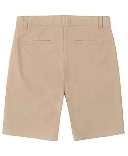 izod boys39 school uniform flat front khaki shorts moisture wicking performance fabric wrinkle amp fade resistant