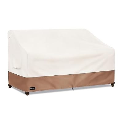 Krismile Outdoor Couch Cover for Patio Furniture - Heavy Duty Waterpoof All-Weather 3-Seater Patio Sofa Cover, 85"x38"x35" (Beige)