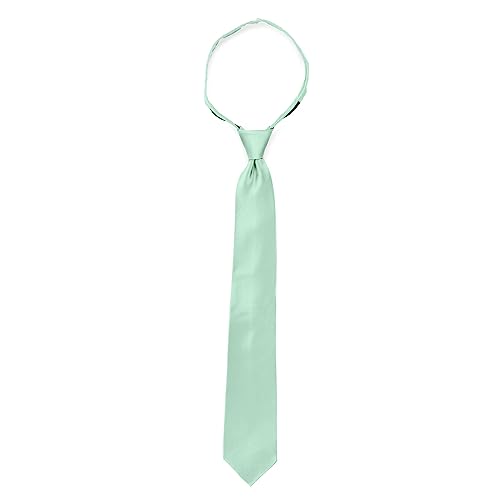 Image of boxed-gifts Umo Lorenzo Mens Zipper Ties Solid Color Pre Tied Polyester Neckties for Men and Women