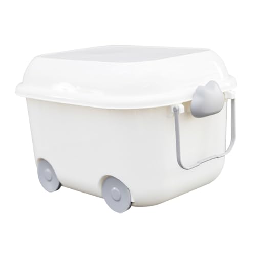 Cabilock Caja de Juguetes Ruedas y Tapa Organizador de Plástico Forma de Coche de Dibujos Animados Caja Plegable para Habitación Infantil Almacenamiento para Ropa y Juguetes