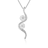 LGSY Sterling Silver Curve Bail Pin Pendant Fitting for Pearl Jewelry, Design Pendant Mount for Women DIY Jewelry Making