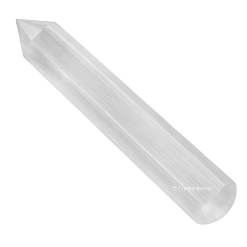 Image of Selenite Crystal Wand - Pointed Crystal Wand for Energy Healing, Chakra Balancing, Meditation and Home Decor - Crystals and Healing Stones for Gift