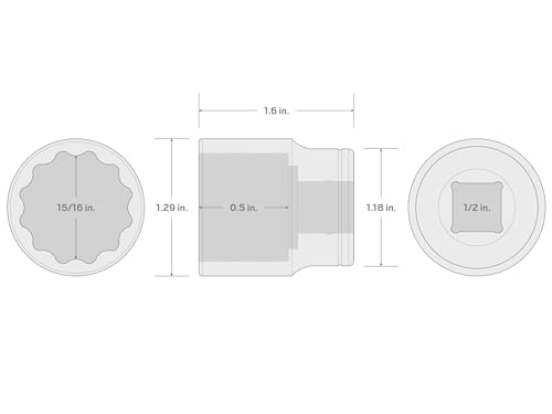 Image of TEKTON 1 /2 Inch Drive x 15 /16 Inch Shallow 12-Point Socket | SHD22224