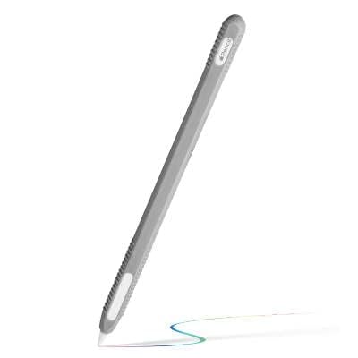 BHC Silicon cover for Apple Pencil 2nd Generation with cover will magnetically charge without cover on iPad or when installed in direct charge, Shockproof Silicon Case (APPLE PENCIL NOT INCLUDED) Grey-image-40