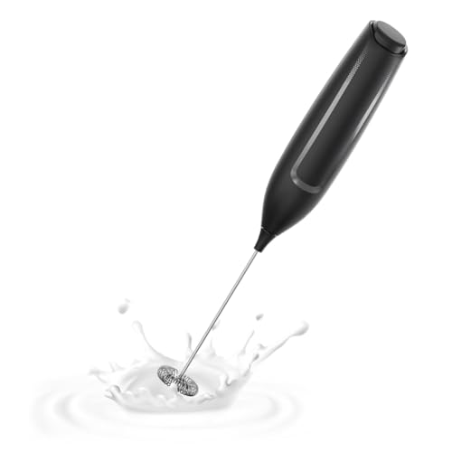pQirnvIL de Mano con Batería, Vaporizador Eléctrico con Varilla, Batidor de Bebidas con Batidor de Acero Inoxidable para Café