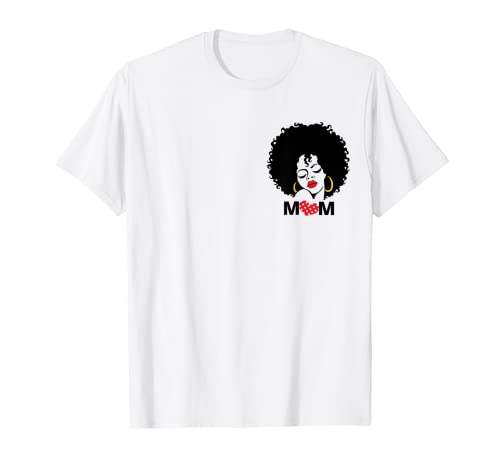 Afro Mom Black Girl Magia Lunares Regalo Rojo Labios Melanina Camiseta