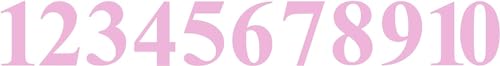 Pink Vinyl Numbers Stickers 1-10 (1 of Each Number, 10 Total Numbers) Choose from 1