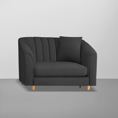Image of Casaliving Doraldo 1 Seater Sofa Set for Living Room (Black Colour) Premium Fabric Sofa