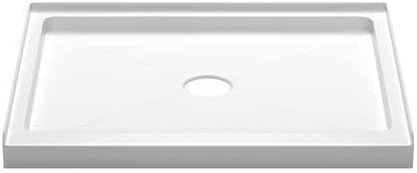 Miseno MNOSB4234C 42" x 34" Rectangular Shower Base with Single Threshold and Center Drain - White