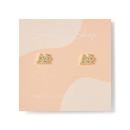 Sorority Shop Alpha Phi Earrings — AP 18K Gold Plated Sorority Gifts Earrings, Long-Lasting Alpha Phi Gifts for Women2