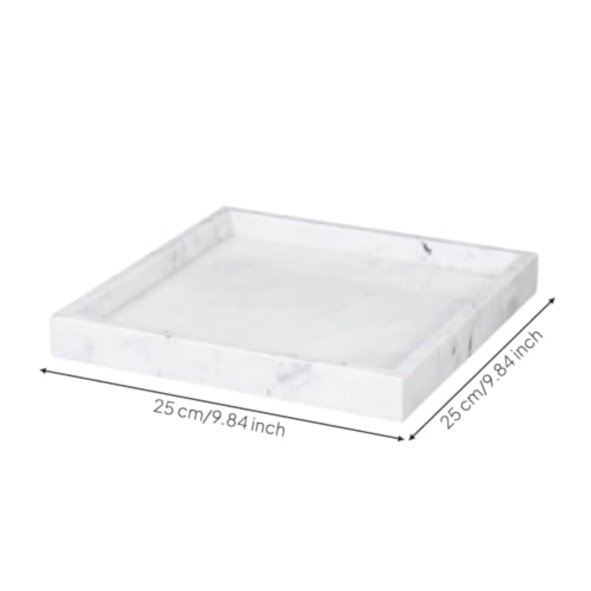 Polished Marble Tray with Raised Sides