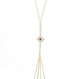 "Jerany Rhinestone Body Chain Gold Crystal Body Necklace Eyes Body Jewelry Beach Nightclub Body Acce