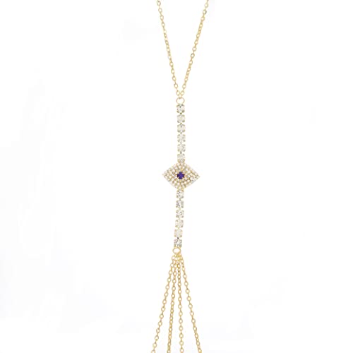 "Jerany Rhinestone Body Chain Gold Crystal Body Necklace Eyes Body Jewelry Beach Nightclub Body Accessories Sexy Bikini Bra Body Chain For Women And Girls " #TOP6