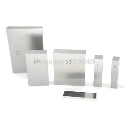 Precision Gage Block Set - 10mm, 20mm, 30mm, 40mm, 50mm, 100mm Steel Calibration Gauge for Micrometer, Vernier Caliper & Square Measurement Tools