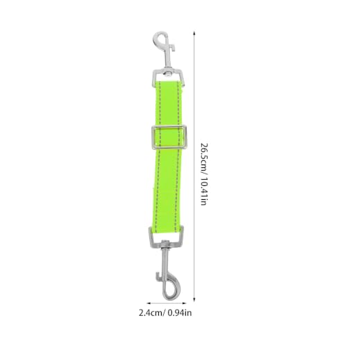 POPETPOP 2pcs Dog Collar Backup Strap with Dual Ended Nylon Clip for High Visibility and Easy Adjustment, Light Green Safety Attachment for Outdoor Training Routines and Nighttime Traffic
