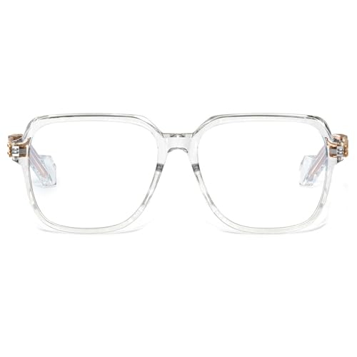 Image of VISOONE Oversized Blue Light Blocking Glasses with Chic Square TR90 Frame and Metal Temple for Women Men Ryan