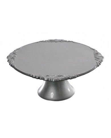 Golden Hill Alzata per dolci Alzatina torta e frutta, di plastica piccola (Argento, ø24 h10)