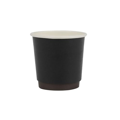 Image of Restaurantware 4 Ounce Disposable Cups, Pack of 500 Double Wall Hot Cups - Lids Sold Separately, Featuring a Black Paper Insulated Design, Ideal for Serving Coffee, Hot Chocolate, Tea, and More