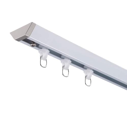 Riel para Cortina de Techo Divisor de Ambientes Riel de Cortina Resistente con Rueda Silenciosa Barra de Ducha Flexible para Sala de Estar(White,260cm(8.5ft))