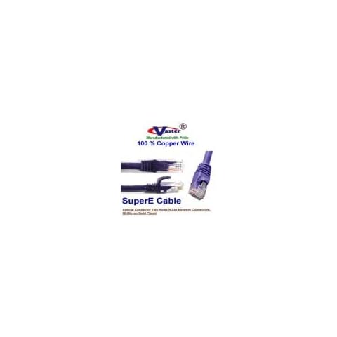 Vaster SuperEcable - 20975 - Purple - 5 Ft - UTP Cat.6 Network Ethernet Snagless Straight Patch Cable Cover