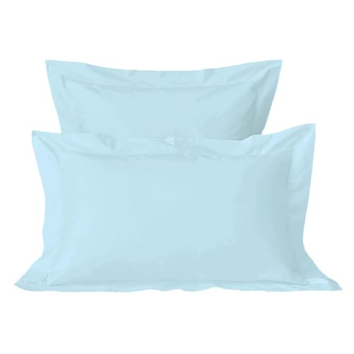 Pizuna Pure Cotton King Size Oxford Pillowcases 2 Pack Baby Blue 50x90cm