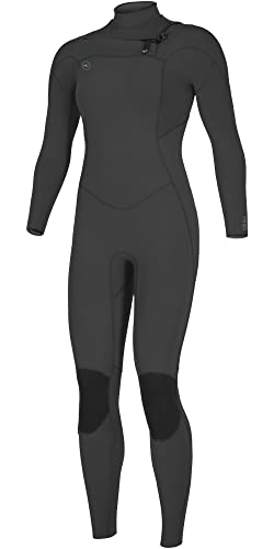 Women's Ninja 3/2mm Chest Zip Full Wetsuit, Black/Black, 4