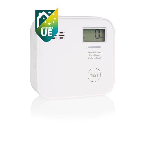 Smartwares Detector de CO - Pila de 10 años - Pantalla e indicador LED - Botón de Prueba - FGA-13091