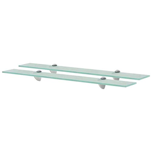 Preisvergleich Produktbild vidaXL 2X Regal Schwebend Wandregal Glasregal Glasboden Glasablage Badablage Wandablage Badregal Ablage Regale Bad Glas 70x10cm 8mm