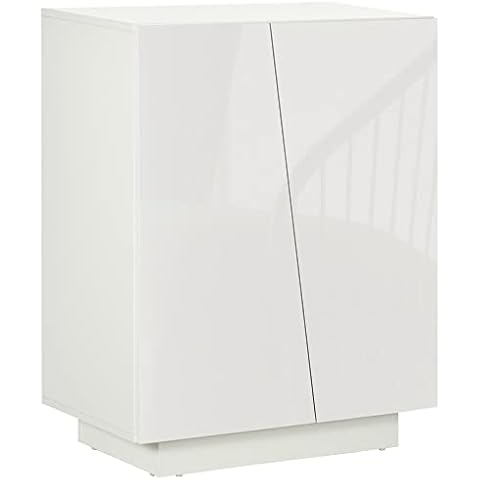 HOMCOM High Gloss Storage Cabinet with Shelves Cover