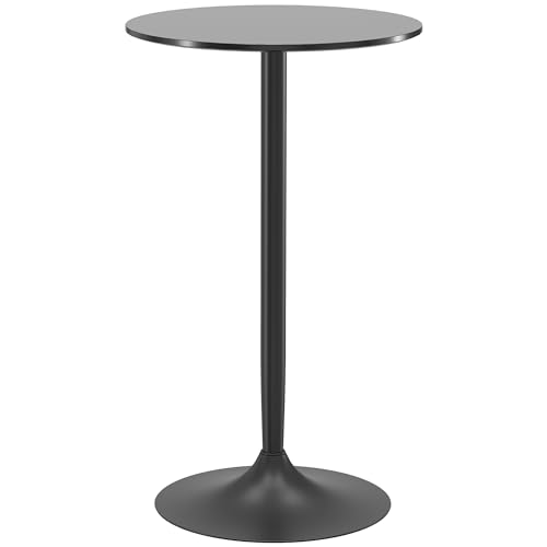 HOMCOM Mesa de Bar Redonda Negra Ø60x102 cm