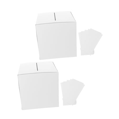 BRIGHTFUFU 2 Sets Memory Cards Box for Wedding Party Birthday Baby Shower Bridal Shower Raffle Ticket Box Sturdy Paper Card Container