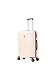 ATX Luggage Medium Suitcase on 4 Dual Spinner Wheels Super Lightweight ABS Hard Shell Hold Check in with Built-in TSA Lock (Off-White/Brown, 65Liter)
