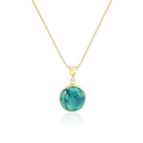 14K Gold Turquoise Necklaces for Women - Solid Gold Necklace - Pendant Necklace - Birthday Necklace - Minimalist Jewelry - Turquoise Jewelry for Women